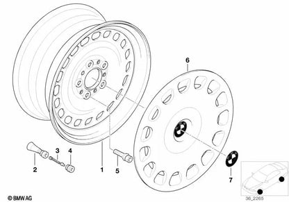 RadVolblede per la serie BMW 5 E39 (OEM 36136768639). BMW originale