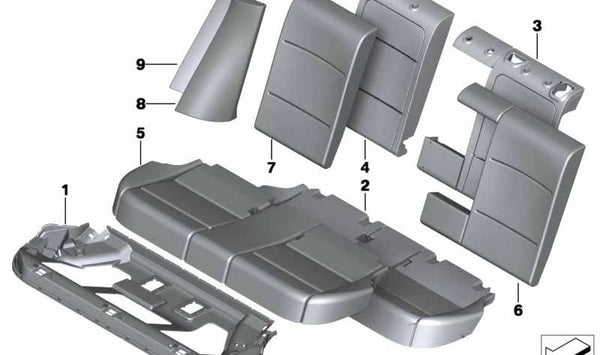 Revestimiento lateral de cuero izquierdo OEM 52207273009 para BMW X3 F25. Original BMW.