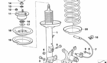 Suporte da mola superior OEM 31331135580 para BMW E36, Z3, E85, E86. Peça original da BMW. Ideal para reparar a suspensão sem complicações. Compatível com os modelos de várias séries 3 e z.
