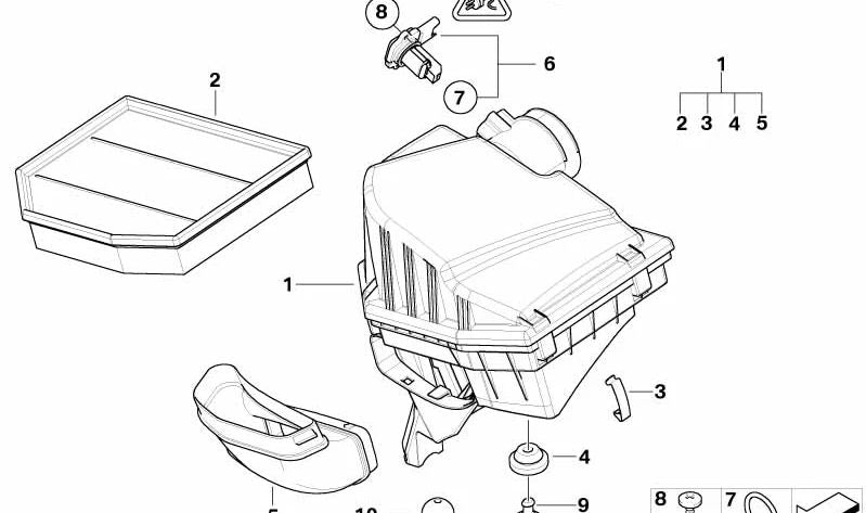 Silenciador de admisión OEM 13623449001 para BMW E83 (X3). Original BMW.