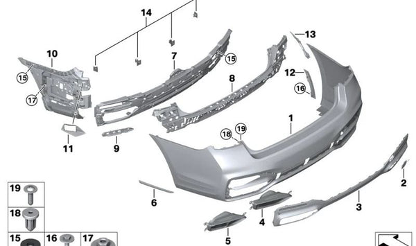 Cubierta de gancho de remolque trasero imprimada para BMW Serie 7 G11N, G12N (OEM 51128082247). Original BMW.