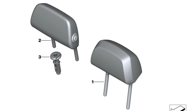 Reposacabezas de cuero central OEM 52205A06042 para BMW G20, G21, G80, G81. Original BMW.