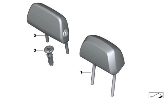 Reposacabezas de cuero central OEM 52205A06042 para BMW G20, G21, G80, G81. Original BMW.