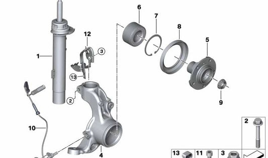Linke ABS/BVA -Leitungsunterstützung für BMW E90, E91, E92 (OEM 34526773551). Original BMW