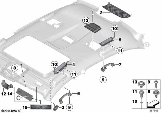 Front handle for BMW 5 Series F07, F10, F11, F06, F12, F13, 7 Series F01N, F02N, F04 (OEM 51167903771). Original BMW