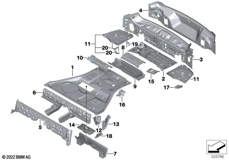 Front luggage compartment floor cross member for BMW X5 F95, G05, G18, X6 F96, G06, XM G09 (OEM 41007947156). Original BMW