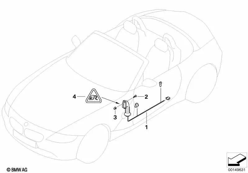 Câblage de porte côté du compagnon pour BMW E89 (OEM 61129214109). BMW d'origine