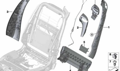 Guia da correia de segurança superior OEM 52107383171 para BMW F33, F83, F06, F12, F13. BMW original