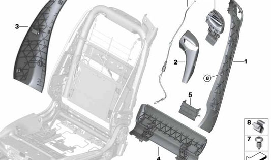 Guia de correia inferior para BMW F33, F83, F06, F12, F13, F33N, F83N, F06N, F12N, F13N (OEM 52107228317). BMW original