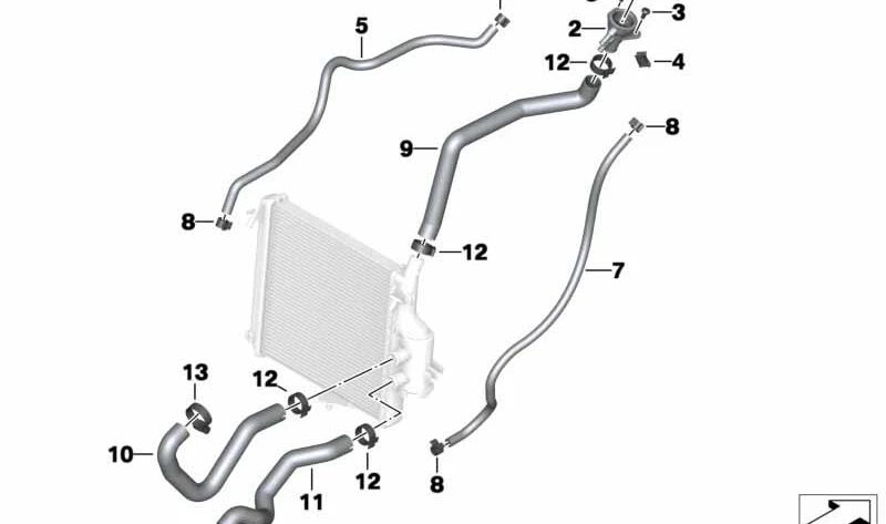 Tubo flexible de retorno OEM 17127725151 para motos BMW C 600 Sport, C 650 Sport, C 650 GT. Original BMW Motorrad.