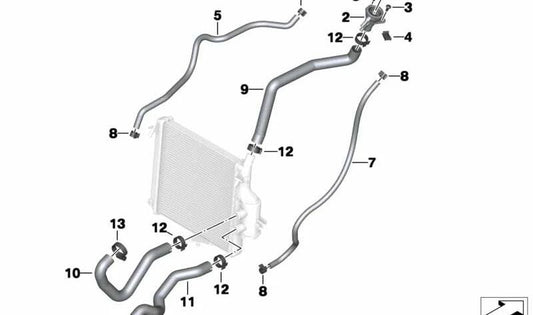 Tubo flexible de retorno OEM 17127725151 para motos BMW C 600 Sport, C 650 Sport, C 650 GT. Original BMW Motorrad.