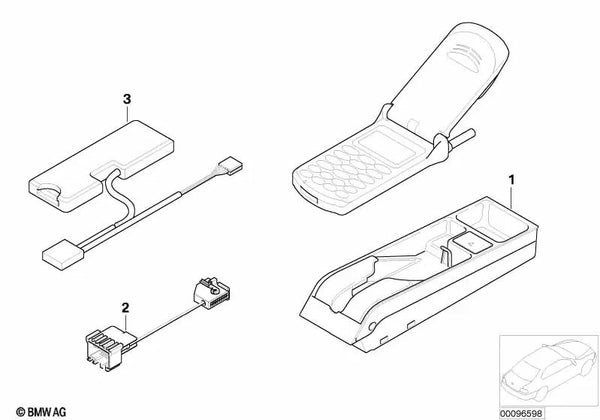 Caja de Expulsión para Teléfono Móvil para BMW E39, E38 (OEM 84216907040). Original BMW