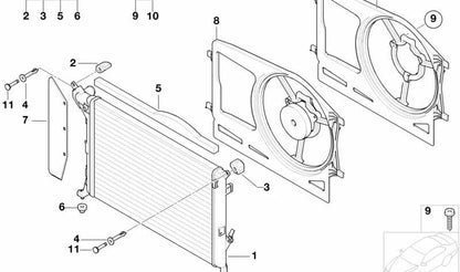 Clavija sistema de refrigeración OEM 17107515274 para MINI R50, R52, R53 (Cooper, One, Cabrio)… y más. Original MINI.