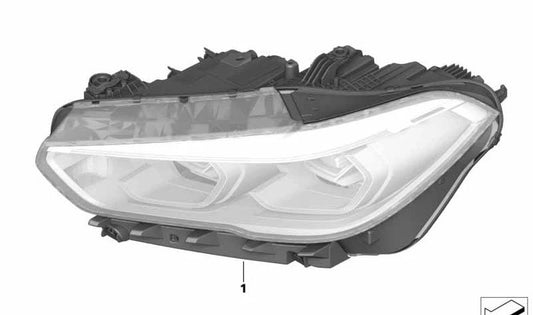 Faro delantero derecho LED OEM 63117933332 para BMW X5 G05. Recambio original BMW.