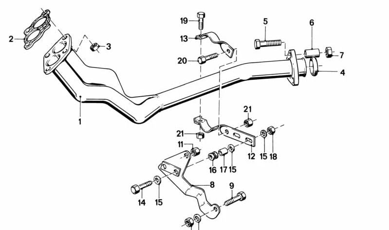 Soporte del sistema de escape OEM 18211245957 para BMW E21, E30, E28. Original BMW.