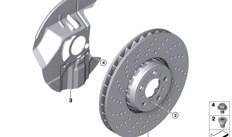 Protector de disco de freno izquierdo OEM 34117833109 para BMW E85, E86. Original BMW.