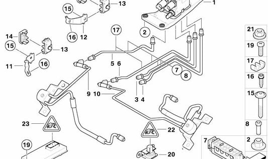 Pressure pipe for BMW X5 E70, X6 E71 (OEM 37136772443). Original BMW.