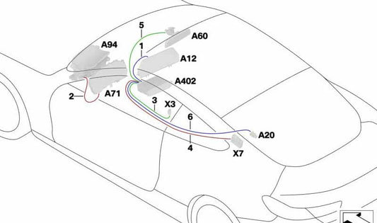 Cabo de conexão alta da unidade principal para BMW Série 8 G14, G15, G16 (OEM 61118800617). BMW original