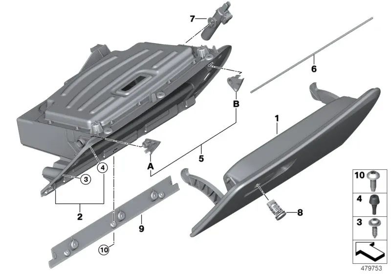 Guantera -Verschluss, 1 Paar für BMW I I12, I12N, I15 (OEM 51169309395). Original BMW