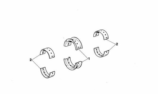 Cojinete de biela rojo OEM 11211261043 para BMW E12, E28, E34, E24, E23, E32. Original BMW.