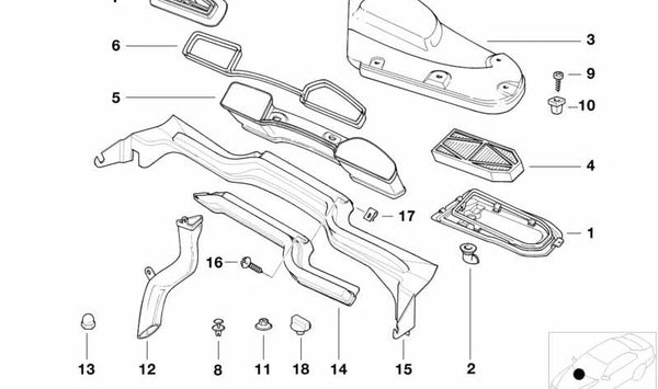 Aislante acústico OEM 64318380140 para BMW E38. Original BMW.