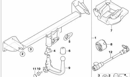 Soporte toma de corriente OEM 71606769304 para MINI R55, R5 y BMW E9, E46, E60, E61, E90, E91, E92, E93. Original MINI y BMW.