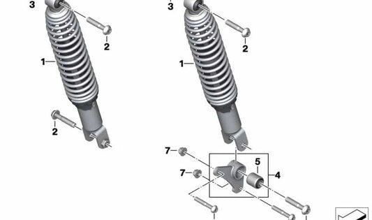 Soporte de suspensión trasera OEM 33548565311 para motos BMW C 400 GT, C 400 X. Original BMW Motorrad.
