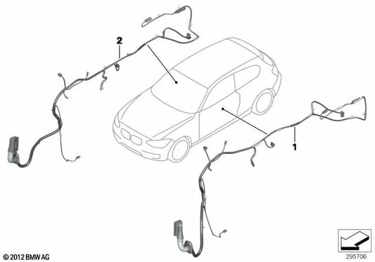 Wiring harness driver side for BMW F22, F87 (OEM 61129281868). Original BMW