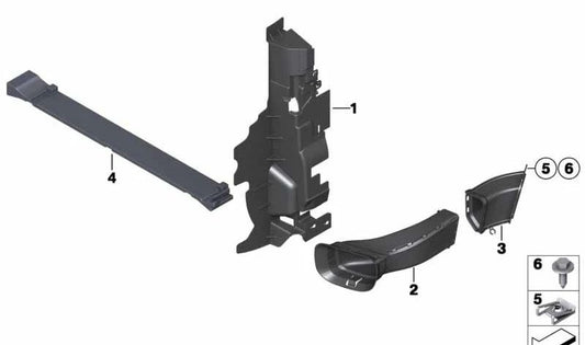 Conducto de aire central OEM 51749809457 para MINI R60 y R61 (JCW y JCW ALL4). Original MINI.