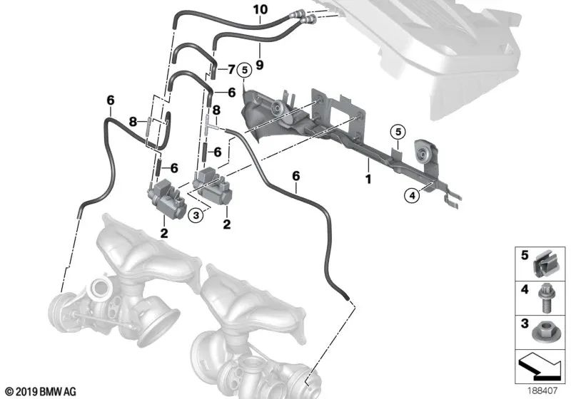 Pressure converter for BMW 7 Series F01, F02, X6 E71 (OEM 11747628987). Original BMW