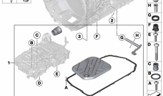 Axe du sélecteur de kit de réparation pour BMW F01, F02 (OEM 24507624191). BMW d'origine