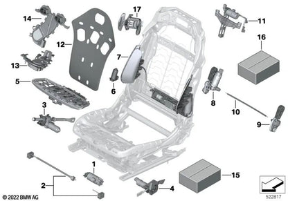 Axes flexibles définis pour BMW F07N, F10N, F11N, F18N, F90, G30, G31, G38, G32, F01N, G11, G12, I20, F15, F85, F95, G05, G18, F16, F86, G06, G07, G09 (OEM 52107314203). BMW d'origine.