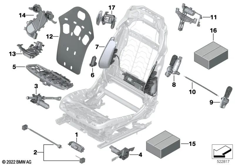 Eixos flexíveis definidos para BMW F07, F10, F11, F18, F90, G30, G31, G38, G32, F01, F02, G11, G12, F15, F85, G05, G18, F16, F86, G06, G07, G09 (G05, G05, G18, F16, F86, G06, G07, G09 (G09, (G09 (G09 (OEM 52107454056). BMW original.