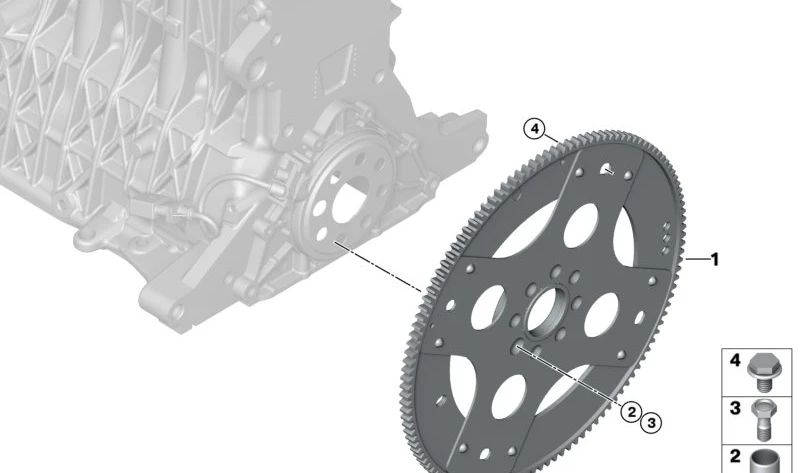 Volante motor automático OEM 11227788746 para BMW E90, E90N, E91, E91N, E92, E92N, E93, E60, E60N, E61, E61N, E63N, E64N, E65, E66, E83, E83N, E53, E70, E70N, E71. Original BMW.