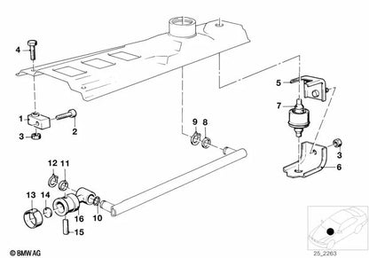 Gear shift rod gasket for BMW E30, E28 (OEM 25117501212). Original BMW.