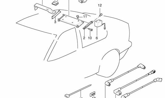 Soporte derecho para cargador de CD OEM 65128361330 para BMW E36. Original BMW.