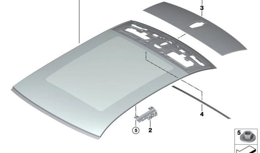 Abbellimento posteriore interno per la serie BMW 7 G70 (OEM 54105A3DAC1). BMW originale