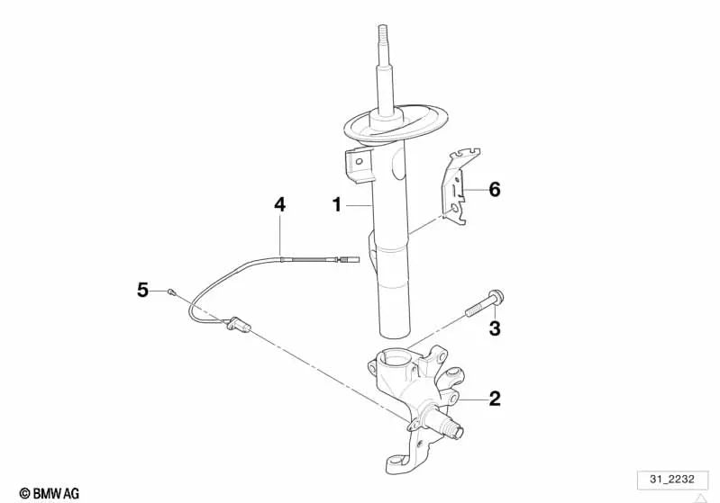 Supporto dell'asse destro per la serie BMW 7 E38 (OEM 31211142086). BMW originale