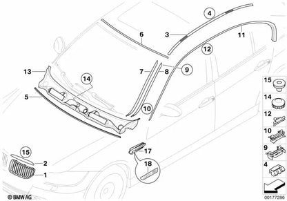 Junta izquierda para BMW Serie 3 E90, E90N, E91, E91N (OEM 51137184005). Original BMW