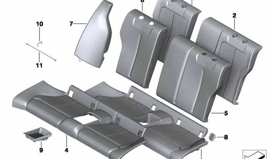 Couverture de support en cuir gauche pour BMW F87N (OEM 52208074071). BMW d'origine