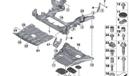 Tuerca de fijación OEM 07146885653 para BMW I20, X5 (F95, F95N, G05, G05N, G18, G18N), X6 (F96, F96N, G06, G06N), X7 (G07, G07N), XM (G09). Original BMW.