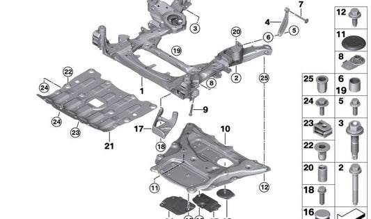 Tuerca remachable de cabeza plana OEM 37146883463 para BMW G05, G06, G07. Original BMW.