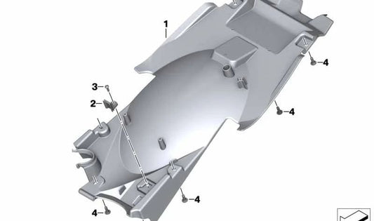 Tampa traseira do OEM 466627697191 para BMW R1200R (K27) 2005-2014 MOTOCYCLES. BMW Motorrad original.
