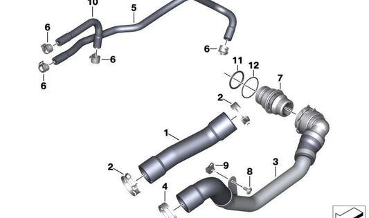 OME OEMA 17128356811 Mangueira para motocicletas BMW S1000RR, S1000R, S1000XR, M1000RR, M1000R, M1000XR. BMW Motorrad original.