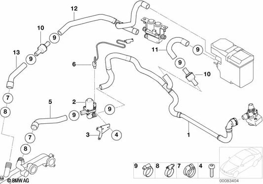 Engine overflow pipe for BMW X5 E53 (OEM 64218380130). Original BMW