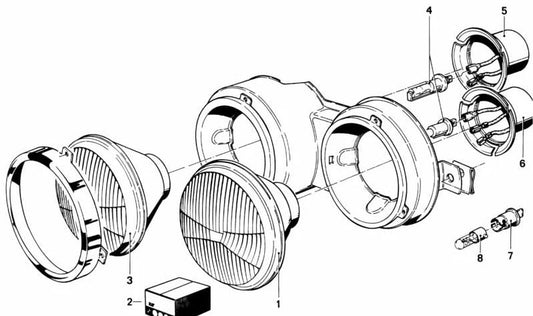 Inserto de luz larga OEM 63121356409 para BMW E21, E12, E24, E23. Compatible con todos los modelos mencionados. Original BMW.