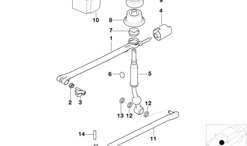 Gear lever support OEM 25117506996 for BMW E39. Original BMW.