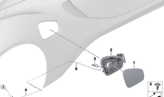 Cinta de emergencia trasera OEM 51177383202 para BMW I12, I12N, I15. Original BMW.