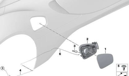 Tapa protectora del puerto de carga OEM 51177316835 para BMW i8 (I12, I15). Original BMW