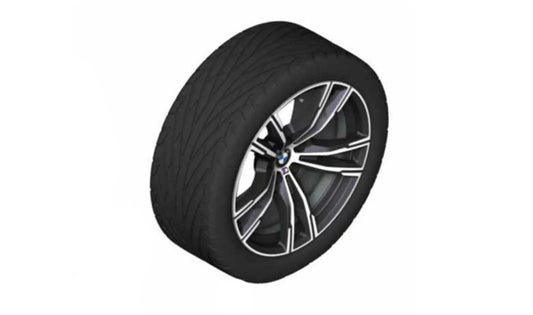 Llanta de aleación original BMW M Doble Radio 812 OEM 36118089561 para BMW F91, F92, F93 M8 Competition. Medida 10.5x19 ET28. Acabado orbit grey bicolor brillante. Solo para eje trasero. Original BMW.